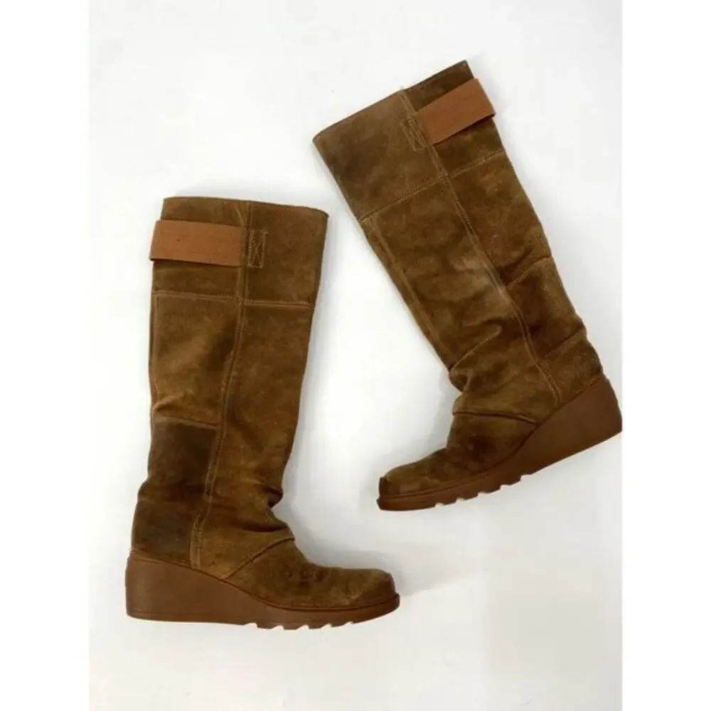 Sorel 6‎ brown wedge Knee High Winter Boots